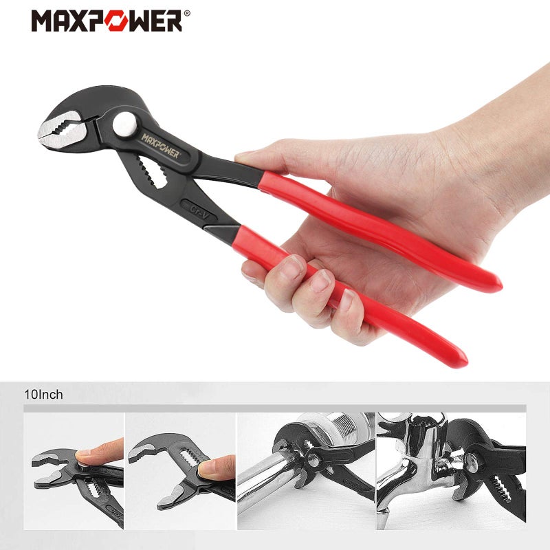 MAXPOWER Water Pump Pliers Set. Plumbing Pliers 3 Pieces Kitbag Set. 7-Inch, 10-Inch and 16-Inch Push Button Quick Adjust Tongue and Groove Pliers Set - Image 3